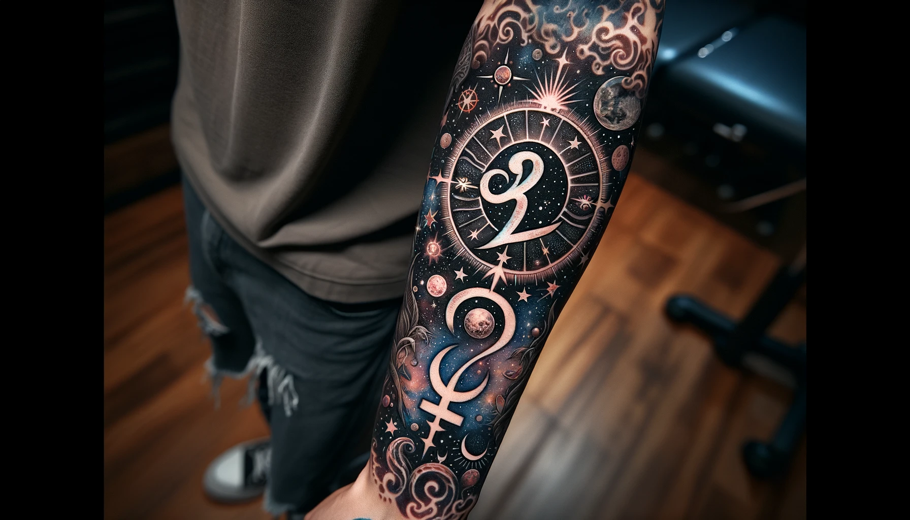 Are certain tattoos considered lucky or auspicious for specific zodiac signs, such as Aquarius