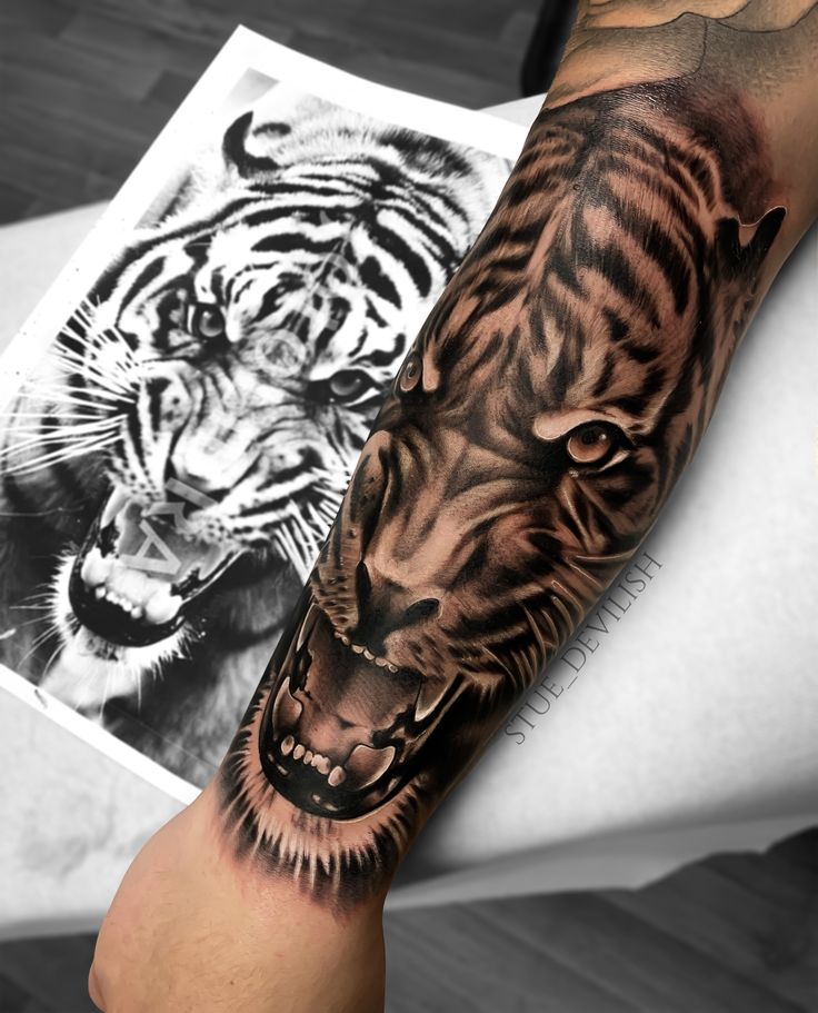 tiger tattoo arm