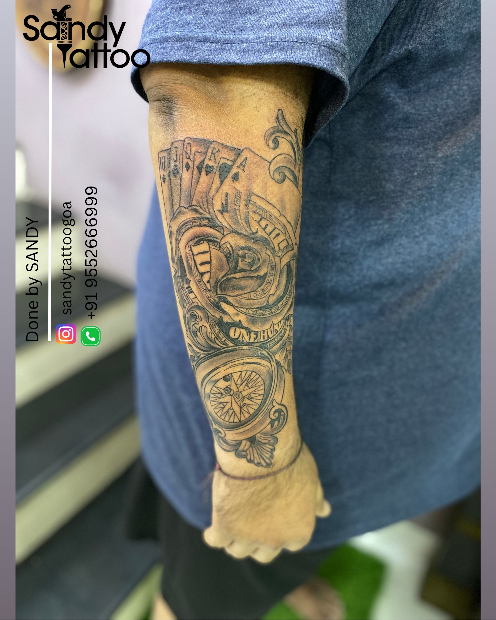 “Ink That Speaks: The Story Behind My Rose, Compass & Playing Cards Tattoo”