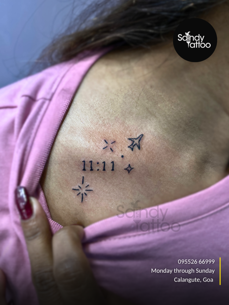 Custom ornamental forearm tattoo created by Sandy Tattoo Studio in Calangute, Goa.